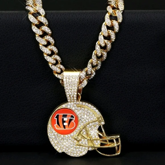 Cincinatti Bengals Helmet Or B Iced Chain Necklace 20 Or 24